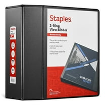 5" Staples Standard View Binder with D-Rings Black 976180