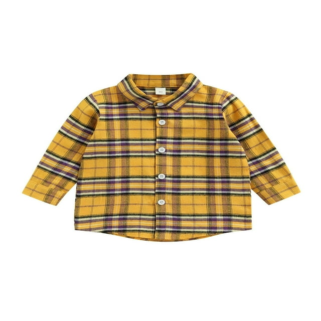 Autumn Spring Toddler Infant Plaid Shirt Jacket Letter Print Girls Long Sleeve Lapel Cardigan Blouse
