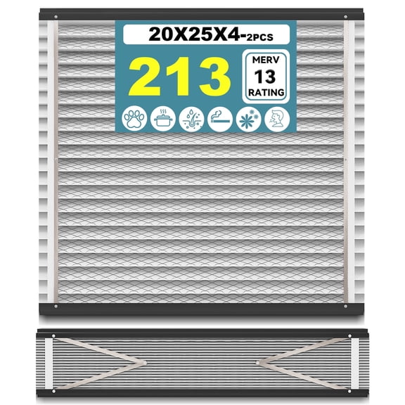 2 Pack 213 Replacement Filter Compatible with AprilAire Whole House Air Purifiers 1210,1620,2210,2216,3210,4200,20x25x4 MERV-13 Furnace Filter,20x25x4 Air Filter