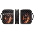 thumbnail image 3 of Xixirimido Bible Cover, Bible Carrying Book Case for Women Men, Multi-pocket Protective Church Organizer Bag with Handle Christian Gift, Black Wolf Fire, 3 of 7