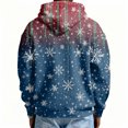 thumbnail image 4 of Wutalume Men's Casual Solid Color Zipper Long Sleeve Hooded Sweatshirt, Everyday Pullover with Christmas Print, Waffle Texture for Comfort and Style,Navy S, 4 of 4