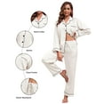 thumbnail image 5 of Silk Satin Pajamas for Women Set 2 Piece Silk Pjs Long Sleeve Top Cozy Sleepwear Silky Pajamas, 5 of 6