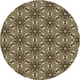 thumbnail image 1 of Ahgly Company Indoor Round Patterned Brown Sugar Brown Area Rugs, 5' Round, 1 of 6