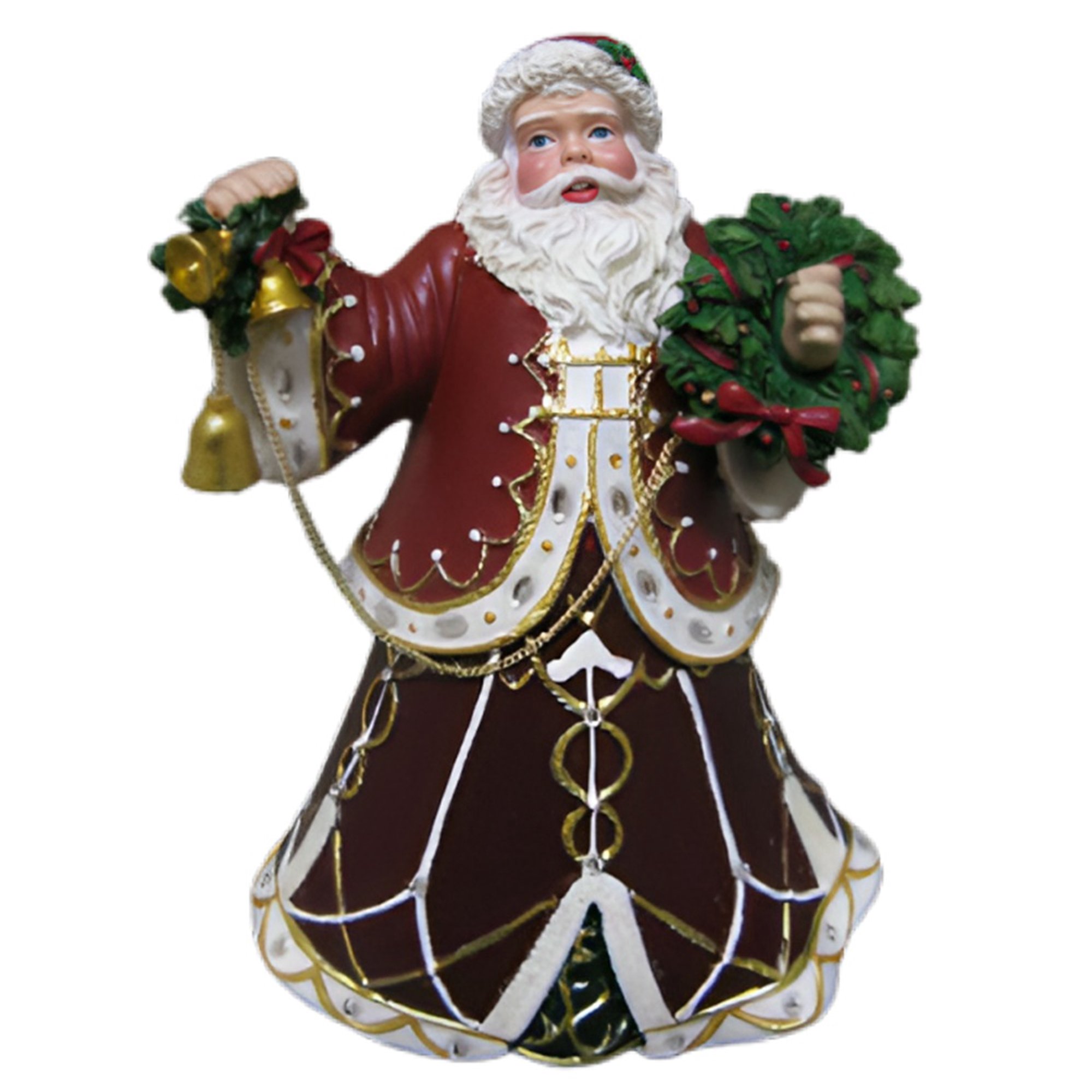 The Bradford Exchange Splendid Diamond Brilliance Fabergé-Style Santa Collection Finishes with Golden Accents Swarovski Crystals & Sparkling Faux Jewels Christmas Decoration Figurine 4.5-inches