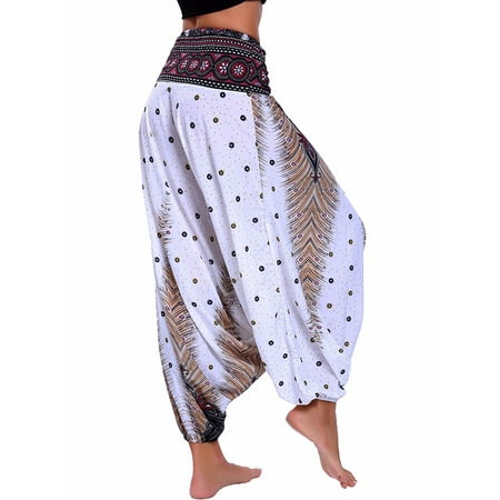 FITTOO Activewear Women's Harem Pants Boho Aladin Loose Fit Yoga Bloomers Sport Dance Baggy Trousers