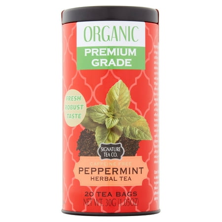 Signature Tea Co. à base de plantes de menthe poivrée biologique thé, chef 20, 1,05 oz