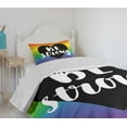 thumbnail image 4 of Ambesonne Pride Quilted Bedspread Set 2 Pcs, Be Strong Slogan Heart, Twin Size, Multicolor, 4 of 6