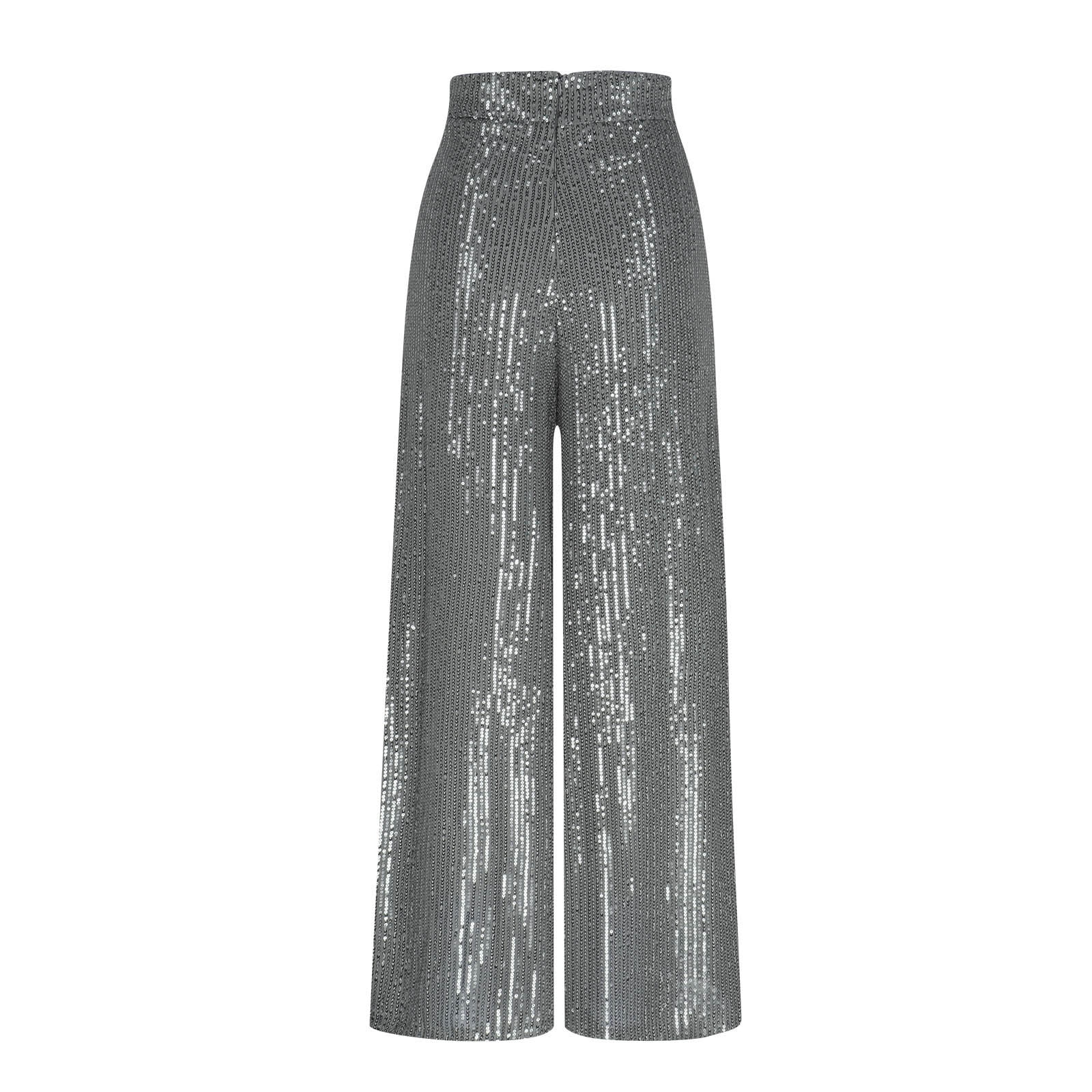ASOS Luxe square sequin pants in silver - ShopStyle