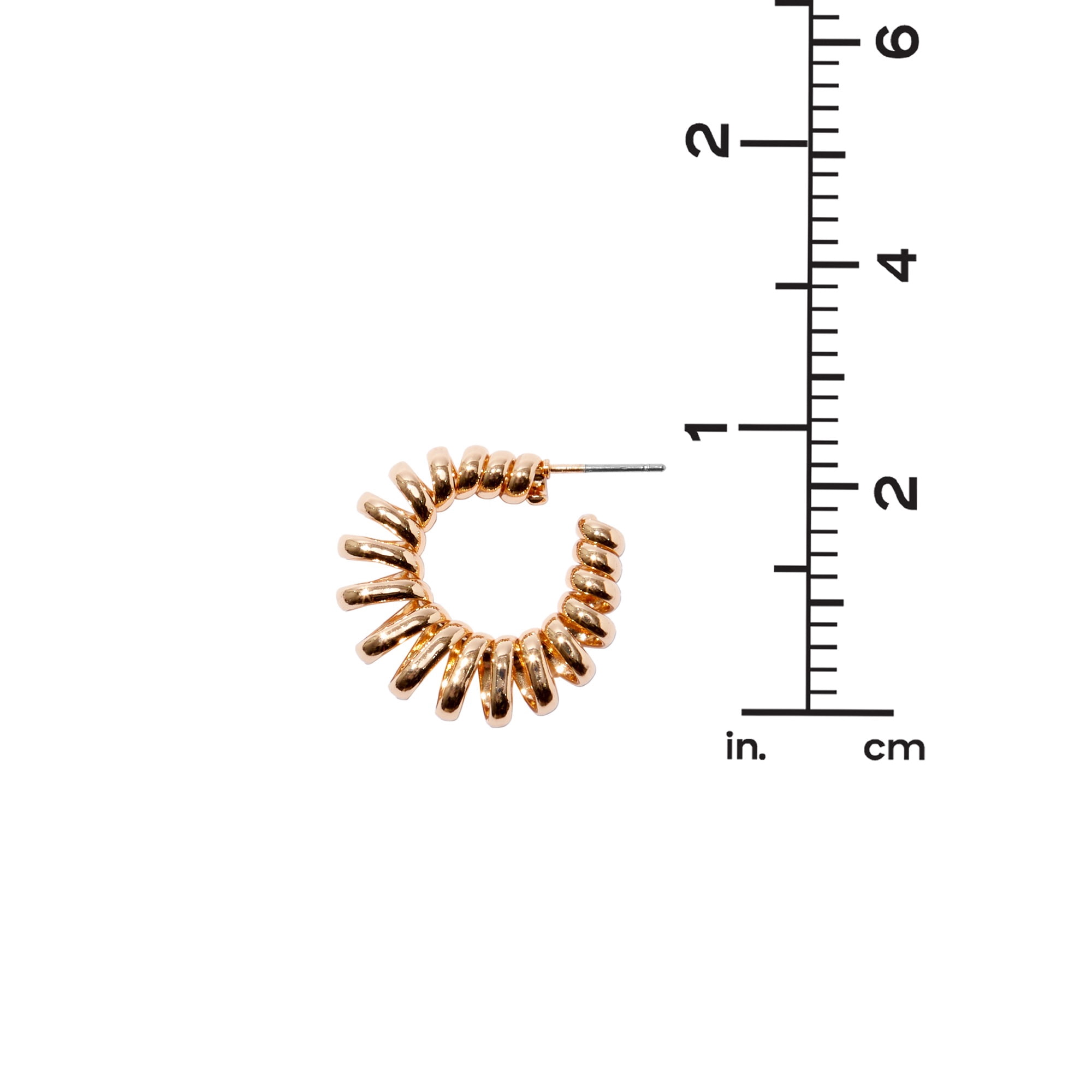 Claire's Teen Girls Gold and Silver Spiral Post Hoop Earring Set, 2-Pack