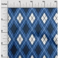 thumbnail image 1 of oneOone Silk Tabby Blue Fabric Argyle Check Craft Projects Decor Fabric Printed By The Yard 42 Inches Wide, 1 of 4
