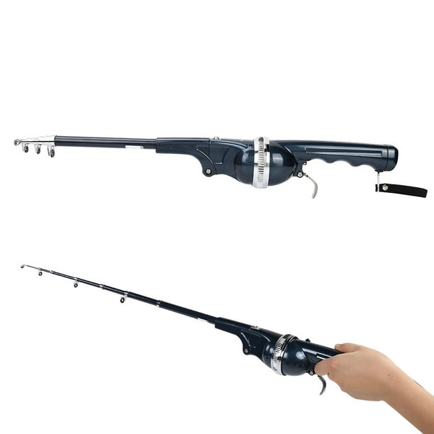 Zaqw Tool Folding Telescopic Fishing Rod With Reel With Line Portable Casting Lure Tackle