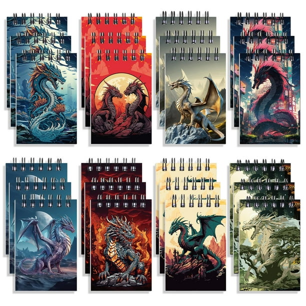 Libretas Mini Dragon Yoirrat, paquete de 24 para niños y niñas