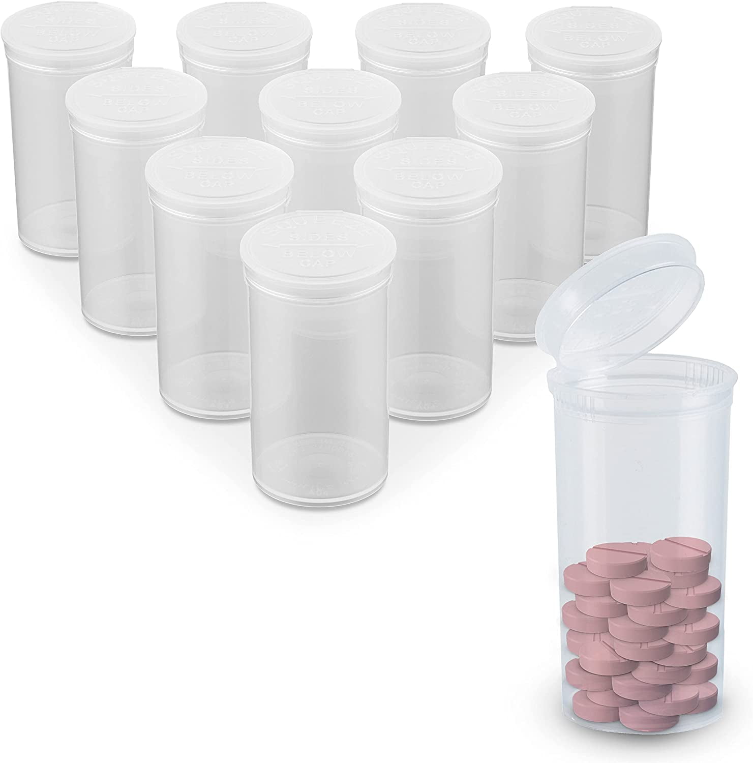 MT Products 13 Dram “Pop Top” Pill Bottles/Empty Prescription Vials