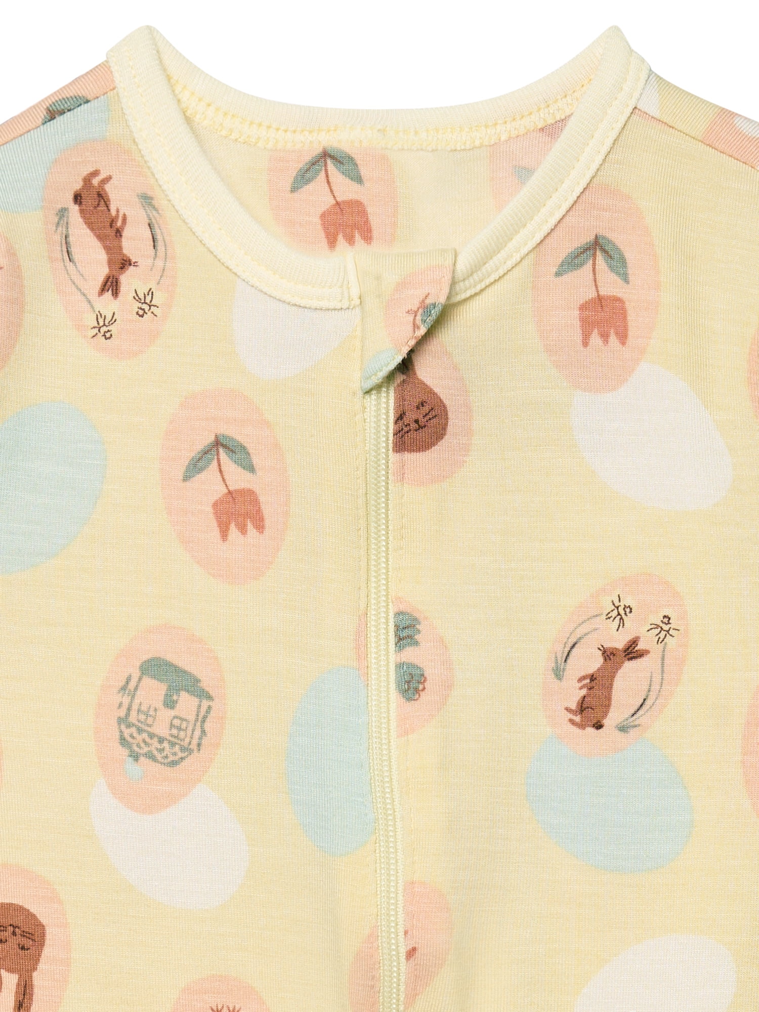 Modern Moments by Gerber Baby Neutral Viscose Easter Two-Way Zip Sleep 'N Play Footed Pajamas, Sizes Newborn - 6/9 Months
