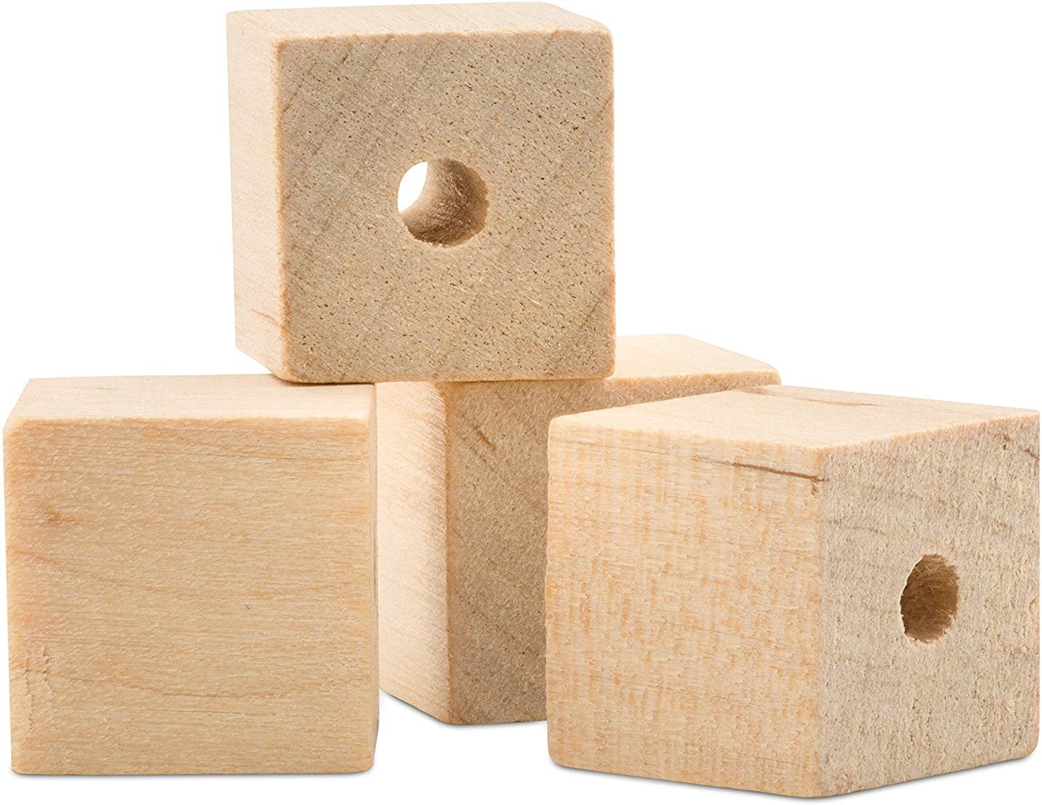 Wooden Square Beads 1 Inch with 3/16 Inch Hole 25 Unfinished Square Wood Spacer Beads for Jewelry Necklace Creations Crafts and DIY Projects by Woodpeckers