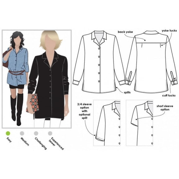 Style Arc Sewing Pattern Jane Overshirt Women