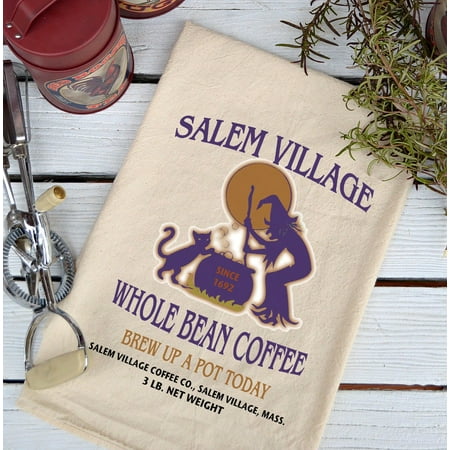 Farmhouse Natural Flour Sack Fall Salem Village Whole Bean Coffee Country Kitchen