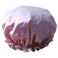 thumbnail image 1 of ziyahi Beauty Makeup Dustproof Cap Waterproof Padded Shower Hat Imitate Silk Satin Adult Bathing Hat, 1 of 8