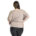 thumbnail image 3 of Blusa estampada con aplicaciones Roman Fashion /Tallas Extras, 8052 (Cafe) cafe 40, 3 of 5