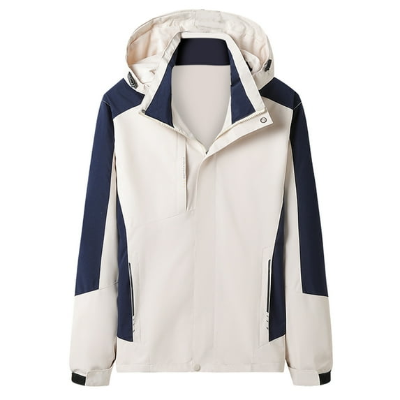 SEMIMAY Mens Autumn Casual Leisure Solid Hooded Waterproof Breathable Flight Suit Jacket Coat