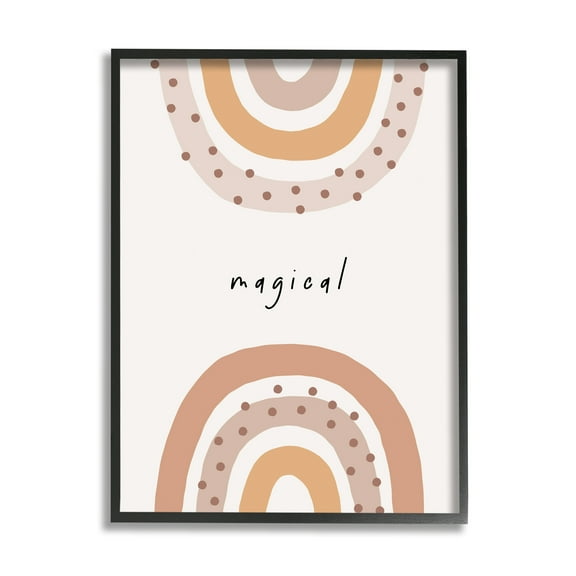 Stupell Industries Muted Magical Rainbows Inspirational Painting Black Framed Art Print Wall Art, 11 x 14