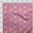 thumbnail image 2 of oneOone Cotton Silk Light Pink Fabric Clothes|Footprint & Baby Feeder Kids Sewing Fabric By The Yard Printed Diy Clothing Sewing Supplies 42 Inch Wide, 2 of 4