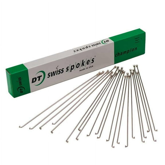 DT Swiss Champion Spoke: 2.0mm 297mm J-bend Silver Box of 100 Bicycle Spokes