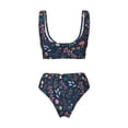 thumbnail image 5 of Daiia Colorful Flowers Women's Bikini Set Two Piece Swimsuit High Waisted Bikini Adjustable Straps Bikini Perfect for Beach, Pool, and Summer Vacation-Small, 5 of 9