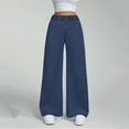 thumbnail image 2 of Xyxonk Wide Leg Jeans Women High Waisted Casual Lounge Pants Winter Plus Size Straight Trouser with Pockets 2025 Trendy Long Pant，Dark Blue M, 2 of 4