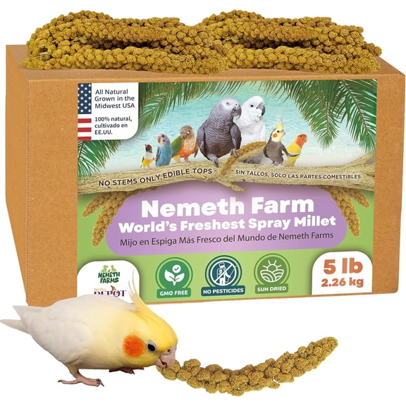 Nemeth Farms Worlds Freshest Birds Millet Treat Parakeet Parrot Food 5 lbs