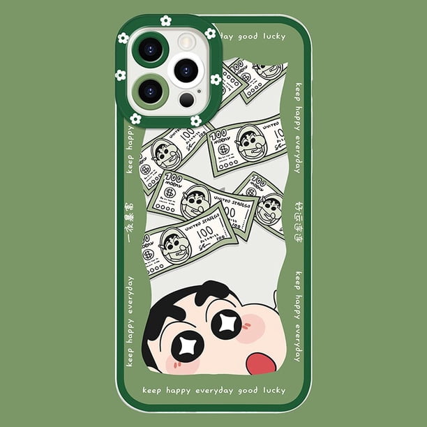 Funda de silicona suave y transparente para iPhone, carcasa ShinChan de dibujos animados para modelos 14 Pro Max, 13, 12 Mini, 11 Pro, XR, XS, X, 8, 7, 6, 6S Plus, SE, 2020 Fivean unisex