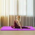 thumbnail image 2 of Costway Tapis de Yoga de Gymnastique Pliant 6'x2' x 1.6 Pouces Exercice Aérobique Extensible avec Poignée Violet, 2 of 6