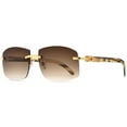 thumbnail image 6 of HEPIDEM Buffalo Horn Sunglasses Square Rimless Buffs Sun Glasses 705, 6 of 8