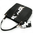 thumbnail image 6 of Montana West Purses for Women Hobo Shoulder Handbags with Zipper, Cow Print-Black, 6 of 7