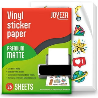 Premium Printable Vinyl for Inkjet Printer-20 Matte Sticker Paper Waterproof  8.5 x 11 White Labels 