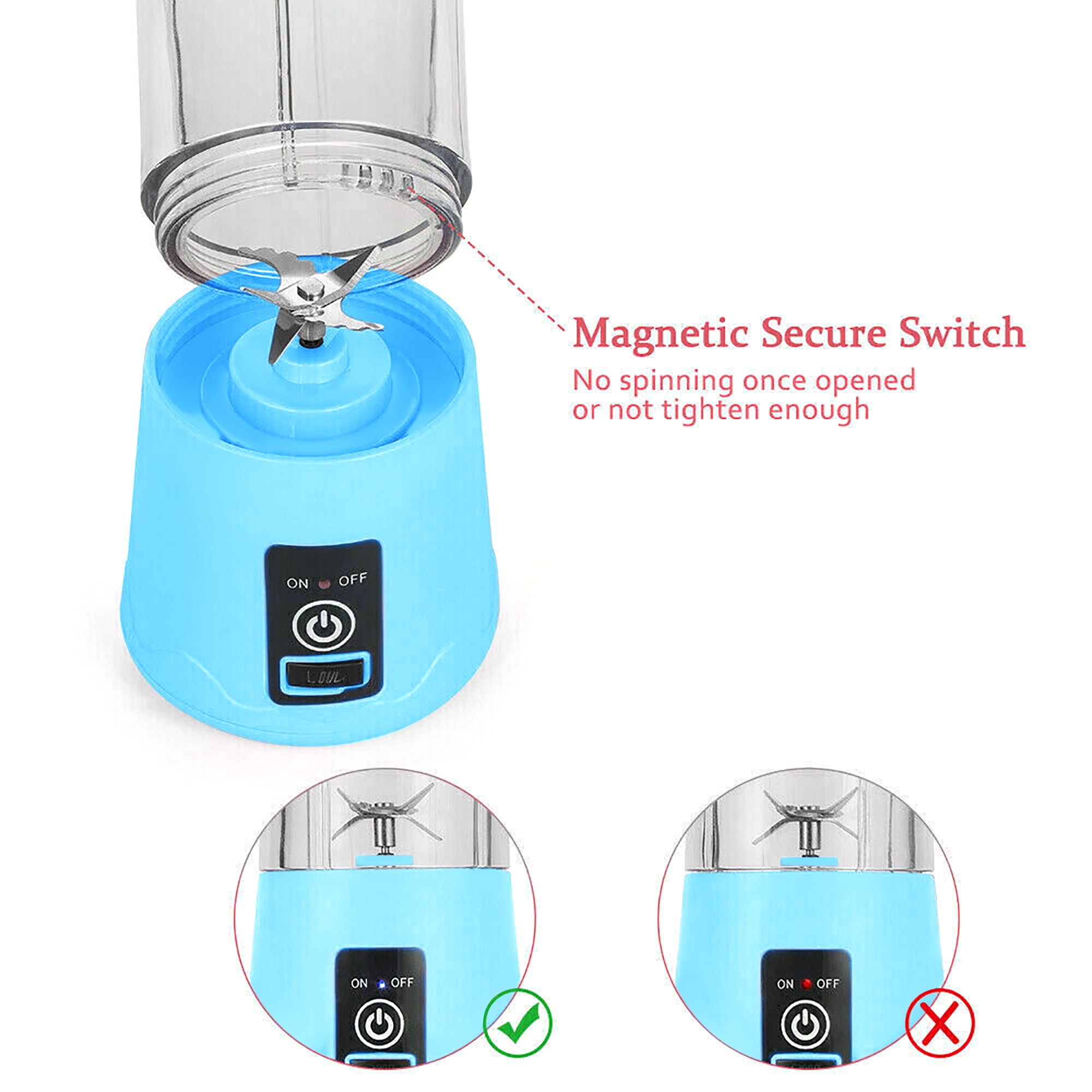 Portable Personal Blender Smoothie Maker 230W Travel Juicer With 400ml  Bottle