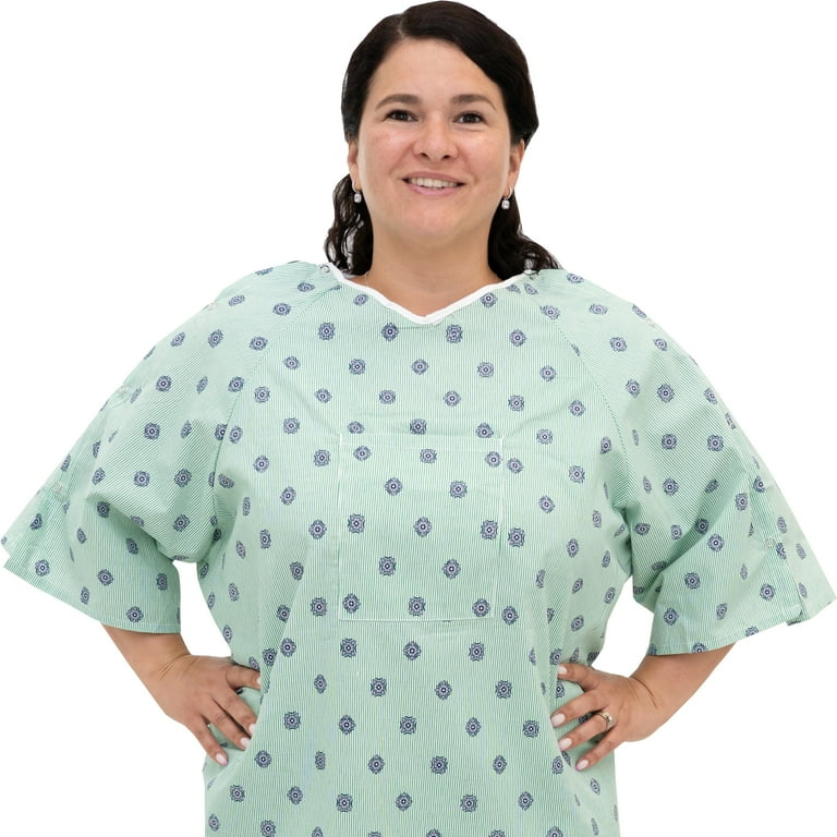 Care Outfit Hospital Gowns, 3 Pack, IV Snap Sleeves, Tie Back, Fits  Small-2XL, Imperial Print - Walmart.com