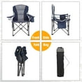 thumbnail image 3 of MF Studio Oversized Folding Camping Chair Heavy Duty Steel Frame Portable Padded Chairs with Cooler Bag & Cup Holder, Lightweight Lawn Chairs, Blue, 3 of 6
