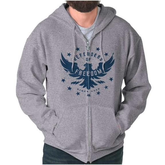 Defender Freedom Patriotic Eagle Zip Up Hoodie Men's Women's Brisco Brands S