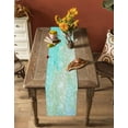 thumbnail image 5 of Aqua Green Table Runner 48 Inches, Watercolor Colorful Ombre Abstract Floral Art Bed Runner Dresser Scarves Tabletop for Indoor Outdoor Parties/Ceremony/Banquet, 13" x 48", 5 of 8