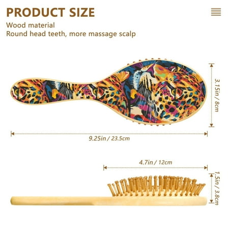 YAZAOO Soft Hair Brush Hair Comb Detangler Leopard Colorful Pattern Smoothing Hair Care Beauty Gift