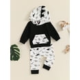 thumbnail image 5 of Elippeo Little Boy Fall Clothes 6 12 18 24 Months 3 4 Years Dinosaur Print Long Sleeve Hood Sweatshirt with Elastic Waist Pants 2Pcs Outfits, 5 of 9