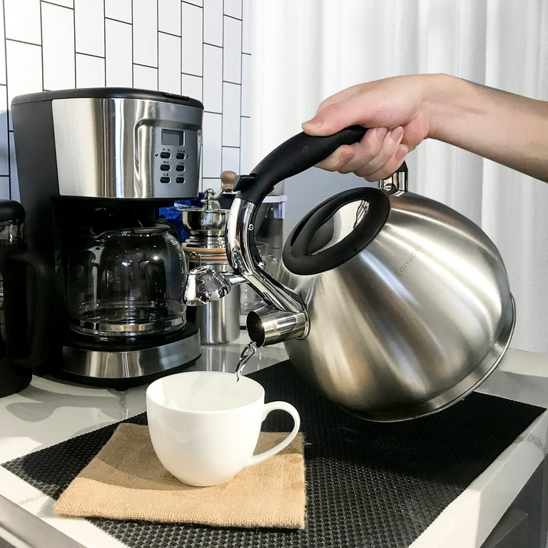 Easyworkz Whistling Stovetop Tea Kettle, Stainless Steel, 3L
