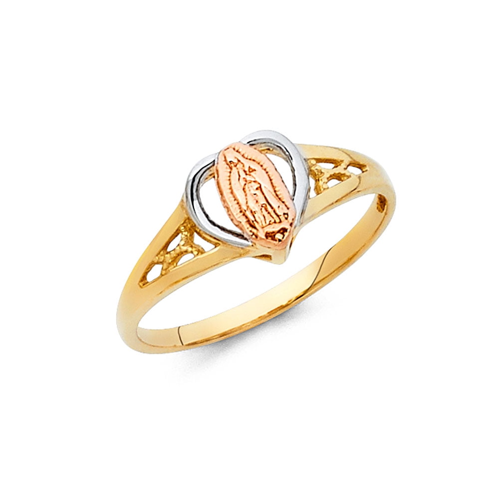Jewels By Lux 14K Yellow White and Rose Three Color Gold Our Lady of ...