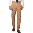 thumbnail image 1 of Pantalones de vestir planos de hombre Inspire Chic, elásticos y de cuadros, talla 38, color naranja, 1 of 7