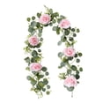 thumbnail image 1 of Guirnalda de flores artificiales, versátil decoración para bodas, enredadera floral, enredadera de rosas artificiales para centros de mesa festivos,, 1 of 8