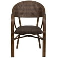 thumbnail image 3 of Milano Series Cocoa Rattan Restaurant Patio Chair with Bamboo-Aluminum Frame, 3 of 9