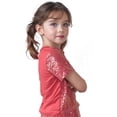 thumbnail image 2 of GiLiling Girls Sequin Performance T Shirt Short Sleeved Summer Lightweight Comfy Soft Casual Round Neck Top (Red, 11-14 Years), 2 of 4