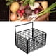 thumbnail image 5 of Cesta de almacenamiento montada en la pared, cesta colgante de alambre de Metal adhesivo sin perforación para cocina, despensa de alimentos, organización de baño, color negro, 5 of 5