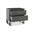 thumbnail image 3 of 23" Silver and Gray Two Drawer Nightstand, 3 of 3